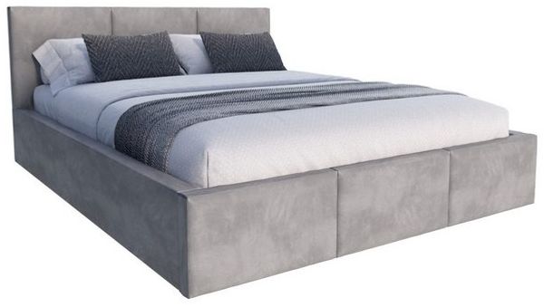 FDM Polsterbett Bettrahmen Bettgestell 90x200, 120x200, 140x200, 160x200, 180x200cm (MADE IN EU - mit hochwertigem Velours Bezug, Bettrahmen, Bett, Optional mit Matratze bestellbar, mit großen gepolsterten Kopfteil, mit Bettkasten zum aufklappen), Meta... Bild 4
