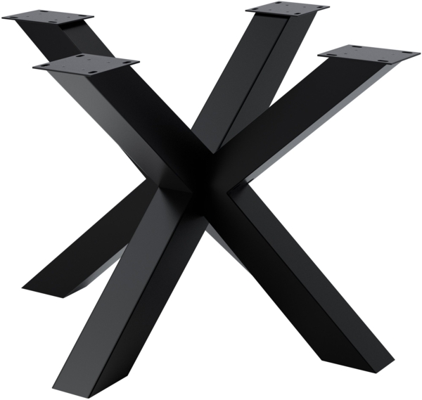 CLP Tischbeine Harlan pulverbeschichtetes Metall bis 300 kg belastbar,schwarz 100x100x71 cm