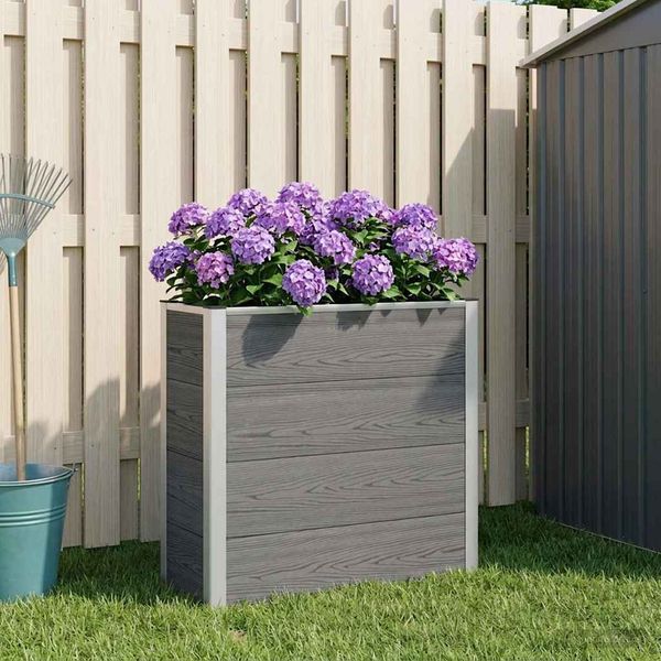 vidaXL Hochbeet Grau 75 x 30 x 82 cm WPC und Aluminium 42039086
