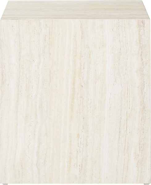 Quadratische Beistelltisch in Travertinoptik
