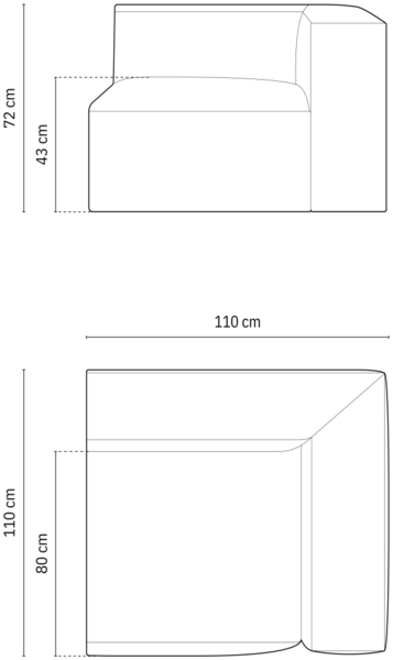 Micadoni Eckmodul Nuria 1-Sitzer Strukturierter Stoff Moßgrün Bild 5