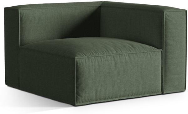 Micadoni Eckmodul Nuria 1-Sitzer Strukturierter Stoff Moßgrün Bild 2