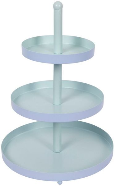 Hit Etagere, 3er, Metall Pastellblau, Ø25x35 cm