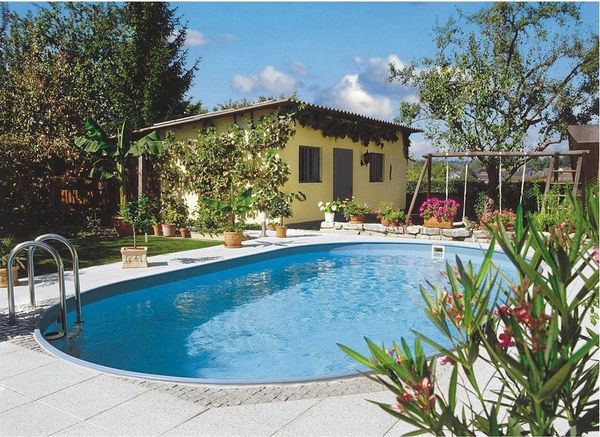 Planet Pool Ovalpool Stahlwandpool oval Exklusiv 700x350x150 cm, Stahl (Einzelbecken, 1-tlg), verzinkte Stahlwand
