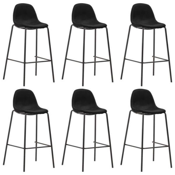 vidaXL Barhocker 6 Stk. Schwarz Stoff 279665