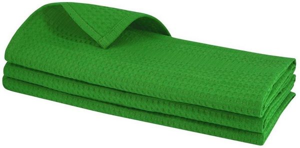 Engelland Geschirrtuch Poliertuch, (Vorteils-Set, 3-tlg, Waffel-Pique), 100 % Baumwolle, integrierte Aufhängeschlaufe, 70 x 50 cm