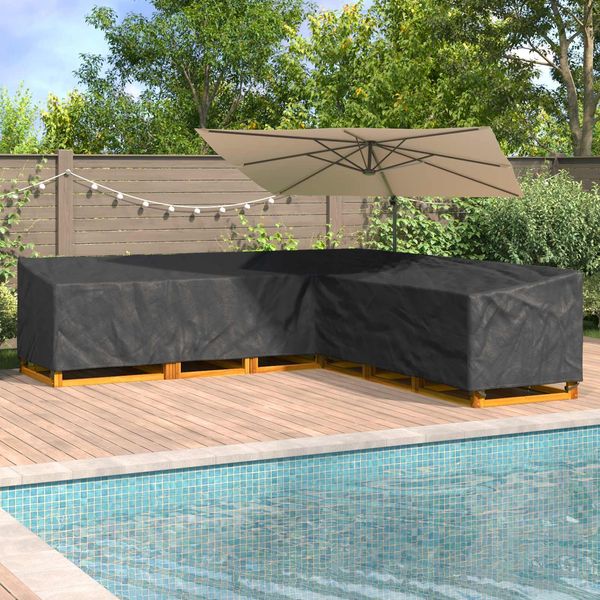 vidaXL Möbelbezug Schwarz 325 x 325 x 80 cm 600D Oxford Stoff 4105674