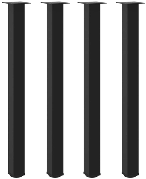 vidaXL Bartischbeine 4 Stk. Schwarz 110-112 cm Stahl 4012480