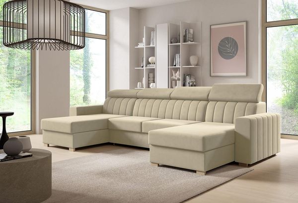 Ecksofa Avanti mit Schlaffunktion 325x170 cm Bettzeugablage Wohnzimmersofa, Couch, Soffa, Bettsofa, Sofa U Form- Monolith 04
