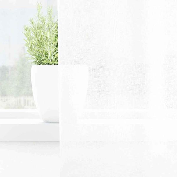 vidaXL Voile-Vorhang mit Vorhängen 2 pcs Weiß 225 x 140 cm Polyester 4107984 Bild 3