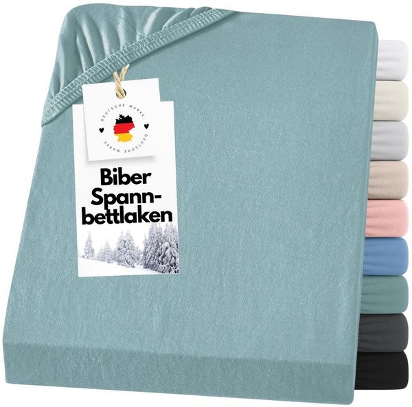 Carpe Sonno Spannbettlaken Biber Flanell Warm Winter Laken 90x200 100x200 140x200 180x200 200x200, Biber, Gummizug: rundum, (1 Stück), MADE IN GERMANY - Extra warm & kuschelig - Bügelfrei