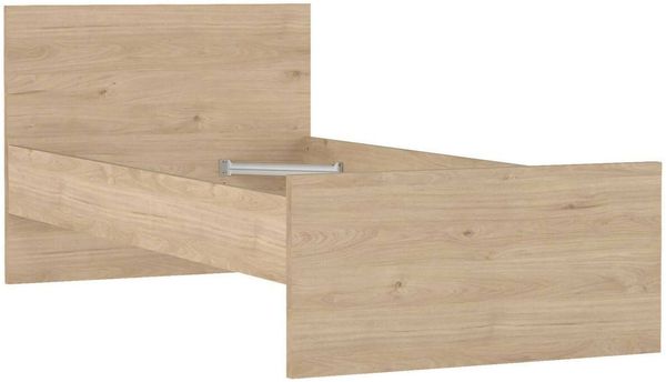 Dmora Einzelbett Assar, Struktur des Lagerbetts, Sommier mit Abdeckung, Bettrahmen aus Stoff, 197x96 h80 cm, helle Eiche