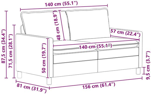 vidaXL Sofa Set 2 pcs Hellgrau Samt 3417067 Bild 9