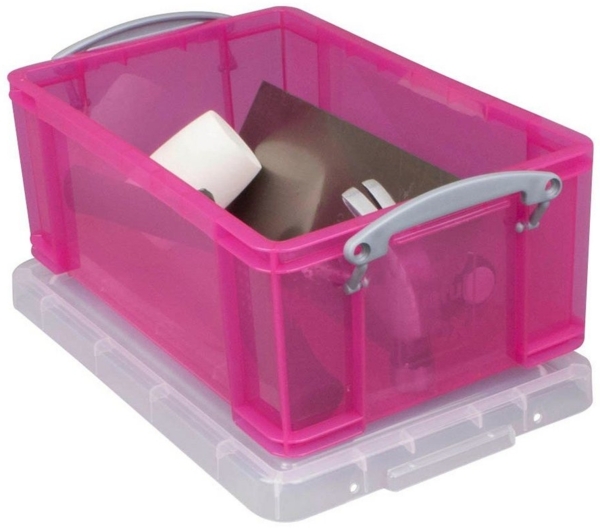 Really Useful Box Aufbewahrungsbox 9,0 l - 39,5 x 25,5 x 15,5 cm transparent, pink Bild 2