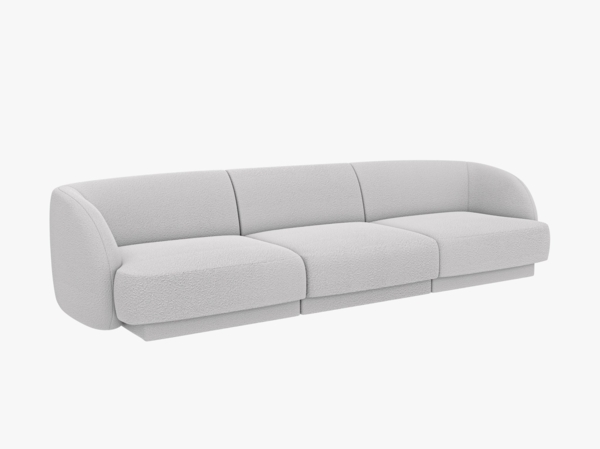 Micadoni Sofa Miley 3-Sitzer Boucle Baloo Hellgrau