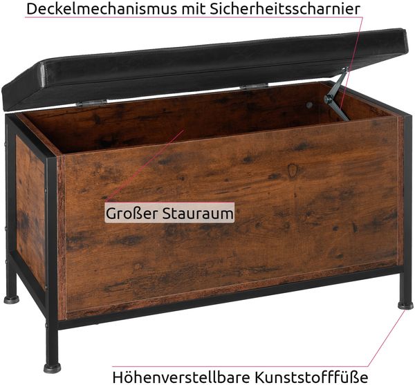 tectake Sitzhocker Sitztruhe, Industrial Style Bild 4
