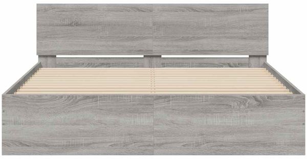 vidaXL Bettgestell mit Kopfteil LED-Beleuchtung Grau Sonoma 150x200 cm 3207607 Bild 7