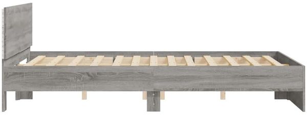 vidaXL Bettgestell mit Kopfteil LED-Beleuchtung Grau Sonoma 150x200 cm 3207607 Bild 8