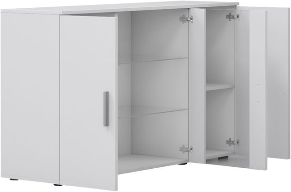 Kommode Soho S07 (Farbe: Cashmere / Cashmere + Schwarz, mit blauer LED Beleuchtung) Bild 2