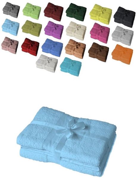4 x Saunatuch 500 g/m² 80 x 200 cm Hellblau