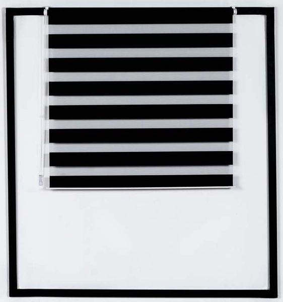 CLP Doppelrollo mit Klemmfix Fixierung ohne Bohren,schwarz 65x150 cm