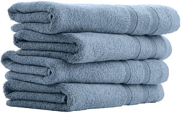 uncover by Schiesser Handtuchset Brooklyn - 4-teilig - 50x100cm - Hellblau