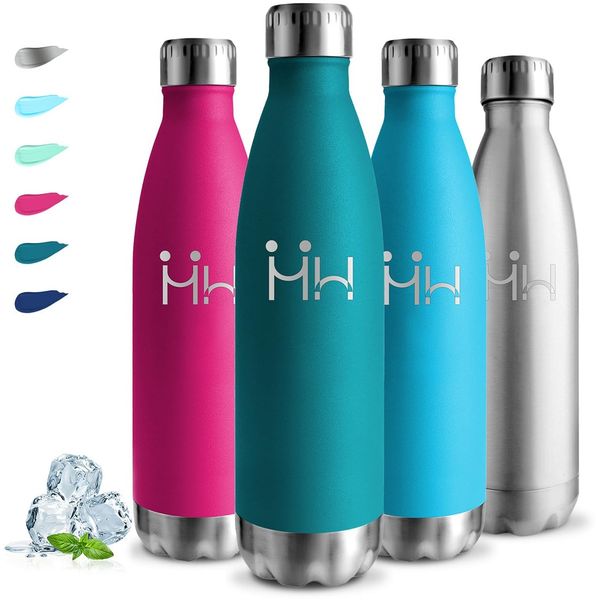 Trinkflasche Edelstahl, Trinkflasche 750ml, BPA-Freie, Isolierflasche Doppelwandig, Thermosflasche Auslaufsicher, mit Schraubverschluss, Wasserflasche für Schule, Wandern, Camping