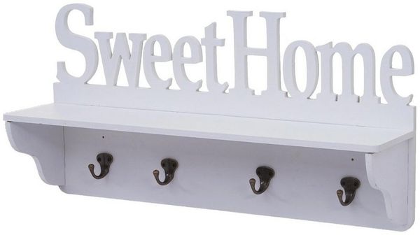MCW Garderobenpaneel MCW-D41-s, 4 Haken, Ablagefläche, Kleiderhaken individuell anbringbar