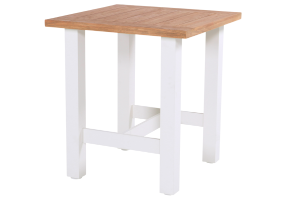 Bartisch Sophie Yasmani (royal white / natural teak 100 x 100 x 110 cm)