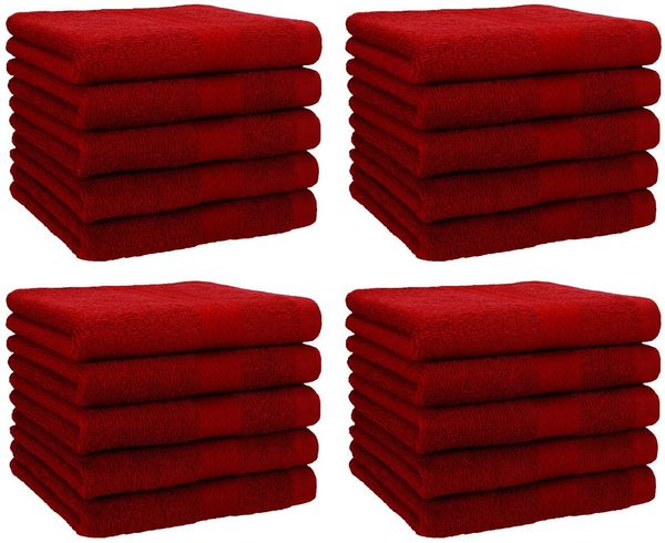Betz Gästehandtücher 20 er Gästetuch-Set Premium 30x50 cm Farbe rubinrot, 100% Baumwolle