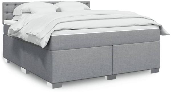 vidaXL Boxspringbett mit Matratze Hellgrau 180x200 cm Stoff 3285981