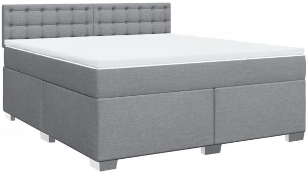 vidaXL Boxspringbett mit Matratze Hellgrau 180x200 cm Stoff 3285981