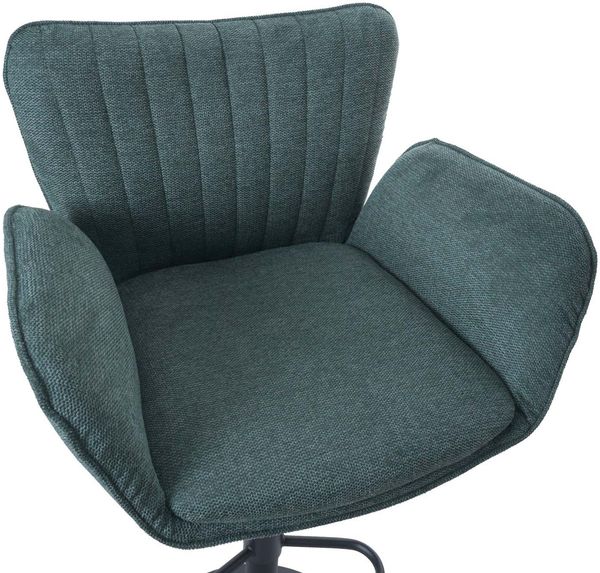 2er-Set Barhocker HWC-M67, Drehstuhl Barstuhl, Armlehne Fußablage drehbar Stoff Eisen FSC® ~ grün Fuß schwarz Bild 6