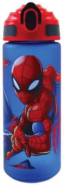 Spiderman Trinkflasche Spiderman Evergreen Plastik-Matt-Trinkhalm-Flasche 600 ml
