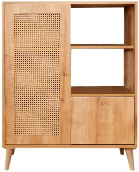 Dmora Kommode Sfalerite, Wohnzimmerbuffet, Wohnzimmer-Sideboard, Moderne Küchen-Speisekammer, 90x40h110 cm, Eiche