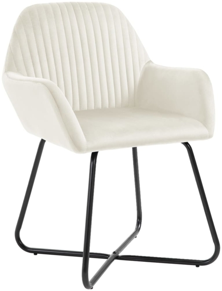 vidaXL Esszimmerstühle 6 Stk. Creme Samt 277014