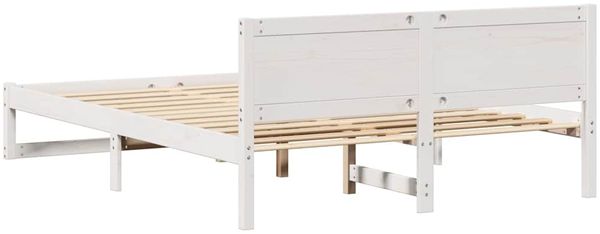 vidaXL Bettrahmen mit Kopfteil Weiß 150 x 200 cm Massives Kiefernholz 873269 Bild 7