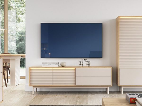 Compleo TV-Schrank mit 2 Schubladen Kaschmir, Lowboard LAMI