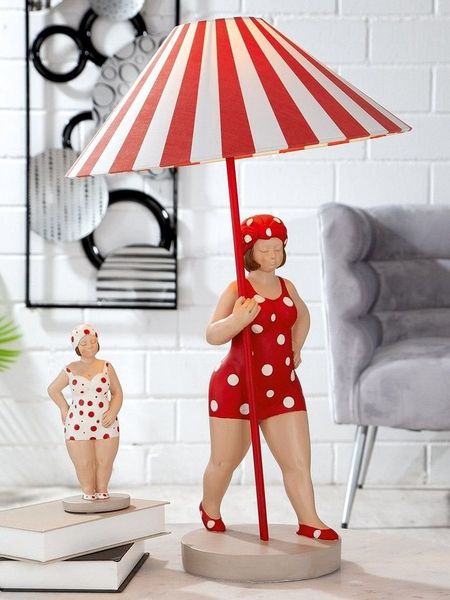 GILDE Tischleuchte GILDE Lampe Becky - rot - H. 60cm x D. 38,5cm
