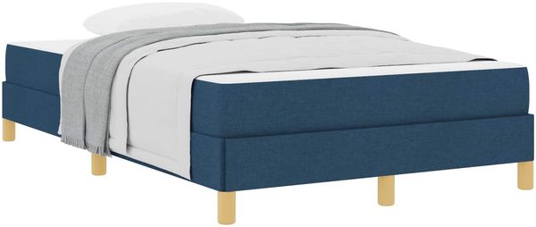 vidaXL Boxspringbett mit Matratze Blau 120 x 190 cm Stoff 3398555 Bild 2