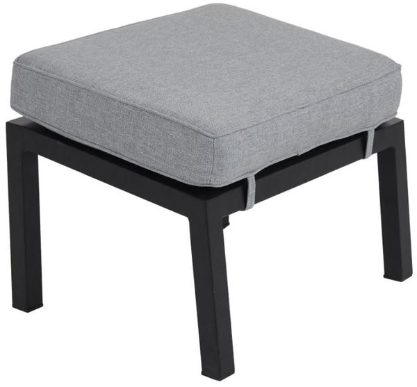 Gartenhocker Belfort mit Kissen No. 1, Schwarz, 58 x 46 x 43 cm
