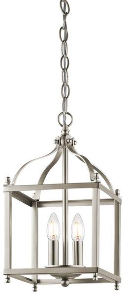 Pendelleuchte, Deckenlampe, Stahl, Nickel, D 20,3 cm