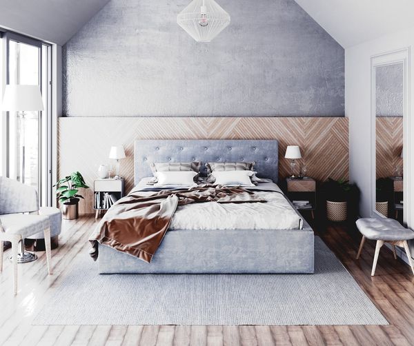 FDM Polsterbett Bettrahmen Bettgestell 90x200, 120x200, 140x200, 160x200, 180x200cm (MADE IN EU - mit hochwertigem Velours Bezug, Bettrahmen, Bett, Optional mit Matratze bestellbar, mit großen gepolsterten Kopfteil, mit Bettkasten zum aufklappen), Meta...