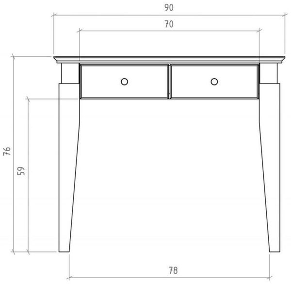Schminktisch LENNES Eiche massiv 90x77x50 cm Bild 4