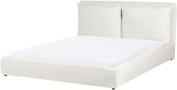 Wasserbett Samtstoff BAJONNA 160 x 200 cm Cremeweiß Bild 1