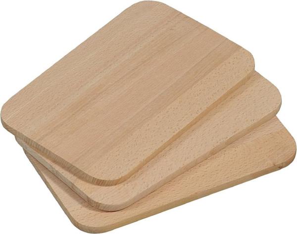 Kesper 68003 Frühstücksbrettchen 3-er Pack, FSC-zertifiziertes Buchenholz, Maße: 23 x 15 x 1 cm