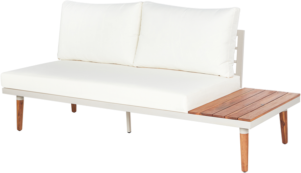 Ecksofa Lounge Set CORATO Akazienholz Cremeweiß Bild 7