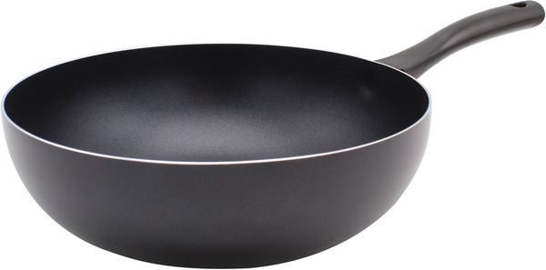 Krüger Wok Aluminium Wokpfanne, 28 cm, Aluminiumguss (1-tlg), für Induktions-Kochfelder geeignet