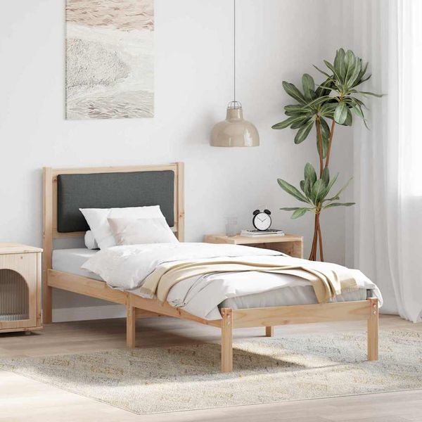 vidaXL Bettrahmen Dunkelgrau 80 x 200 cm Massives Kiefernholz 878150