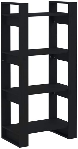 Bücherregal | Standregal Schwarz 60x35x125 cm Massivholz
